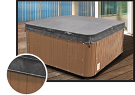 Baja Spas Hot Tub Cover Gray with Mist Cabinet Panels Rounded Corners