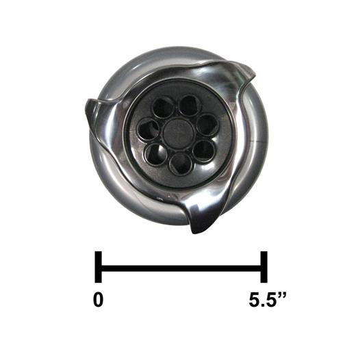 Quick Spa Parts - Hot Tub Jet Insert - Stainless 5 1/2" Power Storm Massage, Dual Spinner / Cover 