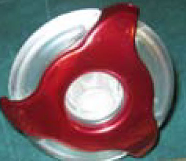Quick Spa Parts - Hot Tub Jet Insert - Stainless [Ed] Clear 2" Red Euro Directional 