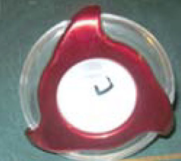 Quick Spa Parts - Hot Tub Jet Insert - Stainless 3.5" [Mfs] Clear Red Maxi Swirl 