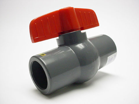 Quick Spa Parts - Hot Tub Ball Valve - 3/4 Compact PVC Grey / White