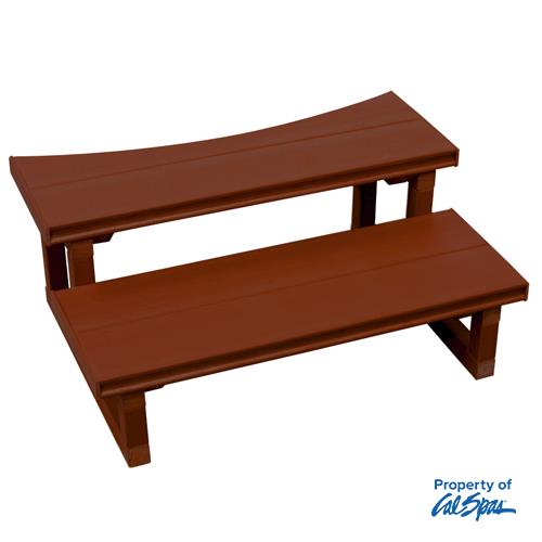 Quick Spa Parts - Hot Tub 2 Tier Round Step 30" - Mahogany