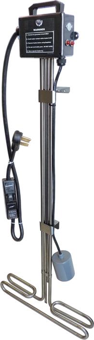 Quick Spa Parts - Hot Tub Hydro-Quip Immersion Style Baptistry Heater, 6.0kw, 230v, Corded GFCI, Float Valve BIS-60-240-GF